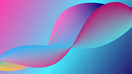 Dynamic gradient colorful flowing wave design element. Abstract wavy lines gradient vector line blend element. Vector minimal wavy line background with space for text