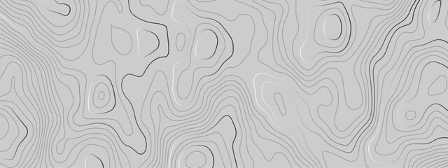 Topographic line contour map background. Abstract wavy topographic map and curved lines background. Abstract geographic wave grid line map. Gradient wave line background. - obrazy, fototapety, plakaty