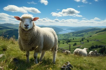 Farmers raise sheep with great joy, in farms, shear sheep to sell in market, farm scene with happy sheep