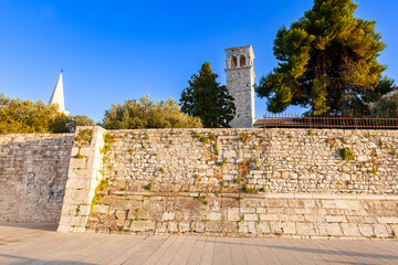 Parts of the old city wall of Poreč ,, Istria, Croatia, Europe