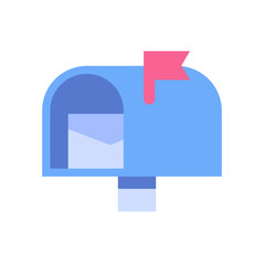 Emoji icon of mailbox inbox with mail envelope for sticker