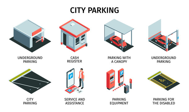 City Parking Icons Collection