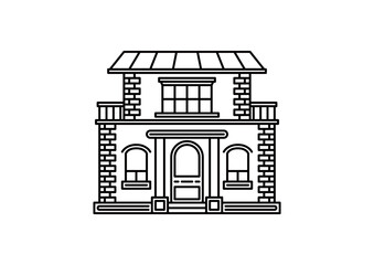 Building, stores and house icons. Flat style buildings symbols for webs and apps on white background. Real estate. High quality architecture Vector illustration.