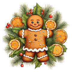 Gingerbread man de Noël - obrazy, fototapety, plakaty