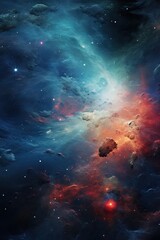 Obraz premium Incredible abstract background of a colorful space galaxy cloud nebula. Starry night cosmos. Universe science astronomy. Supernova wallpaper.