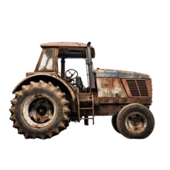 Poster Annihilated Farm Tractor, transparent background, isolated image, generative AI  © Elmi