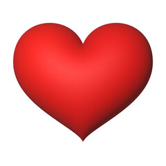 Red heart 3d rendering romantic symbol valentine concept