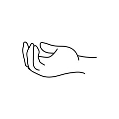 Obraz premium Woman's hand icon line. Vector Illustration of Elegant female hands. Lineart in a trendy minimalist style.
