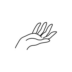 Woman's hand icon line. Vector Illustration of Elegant female hands. Lineart in a trendy minimalist style.