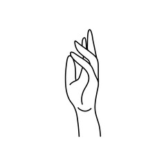 Woman's hand icon line. Vector Illustration of Elegant female hands. Lineart in a trendy minimalist style.