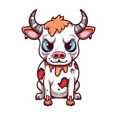 Cute zombie cow halloween vector clipart. Good for fashion fabrics, children’s clothing, T-shirts, postcards, wallpaper, banner, events, covers, advertising, and more.