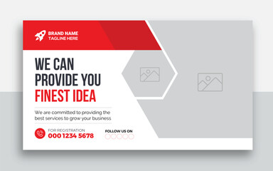 Business youtube thumbnail and web banner template