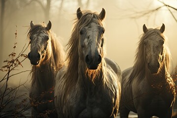 Horses live a life of freedom in wide grassy fields.Generated with AI