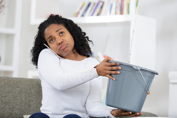 desperate woman having water leaks