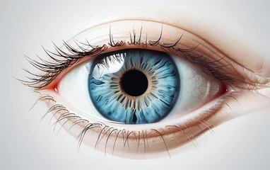 Tuinposter Zooming In on Human Eye. Generative Ai © Haider