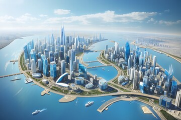  aerial view of modern europian citiy