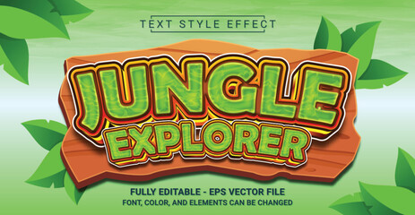Jungle Explorer Text Style Effect. Editable Graphic Text Template.