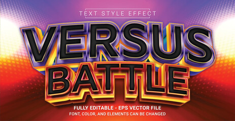 Versus Battle Text Style Effect. Editable Graphic Text Template.
