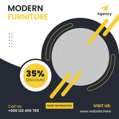 vector furniture sale social media and instagram post template