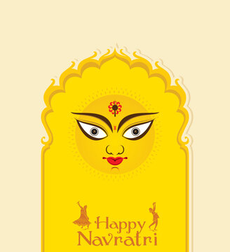 Illustration of Happy Navratri text for Celebration of Navratri festival of India