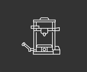 Coffee machine vector line minimal icon
