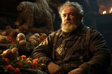 Farmers raise pigs, breed conduct organic research pigs in farms, pigs sell in market, food in restaurants