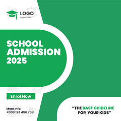 vector school admission social media post and web banner template