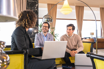 International business meeting in a luxury hotel