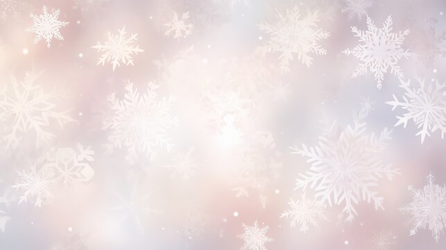 Winter background with abstract snowflakes, bokeh effect. New Year, Christmas background. © VectorLM