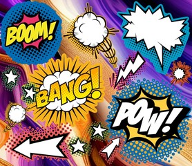 Cartoon comic illustration. Cinema , retro, vintage elements. 