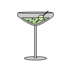 Champagne and Wine Collection Illustration - Martini