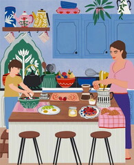 Simple 2D Interior Vector Illustration