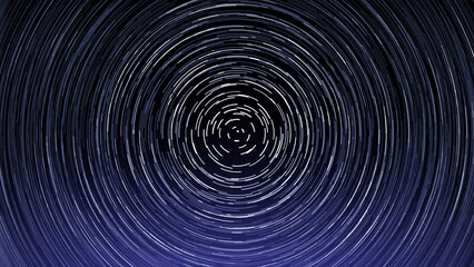 Star Trail with long exposure effect. The rotation of bright stars at night