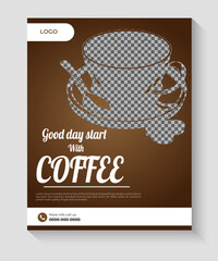 Special coffee shop drink menu promotion template design