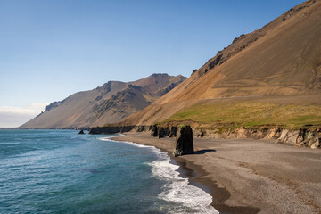 Fauskasandur black sand beach in Iceland