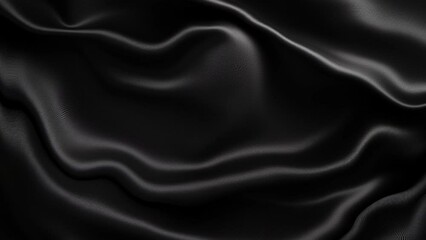 Black wavy fabric motion background, silky black wavy fabric background, 4k video - Powered by Adobe
