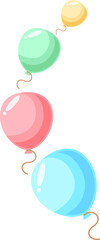 party balloon decoration flat illustration