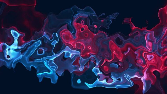 Creative red and blue flowing wave motion background, 4k video