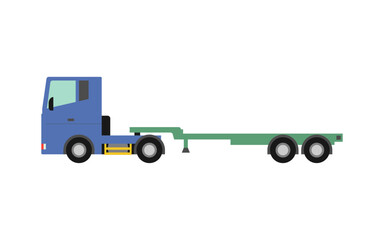海上コンテナを輸送するトラック・セミトレーラーのベクターイラスト