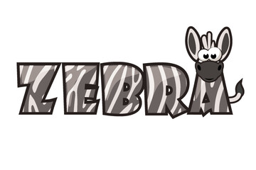 Animal Text Effect Zebra. It is suitable for the design of postcards, books, leaflets and banners