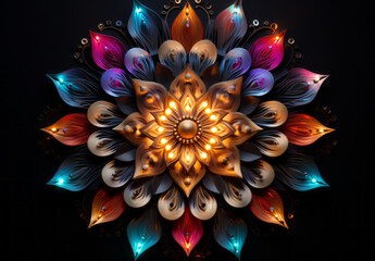 colorful mandala lotus illustration