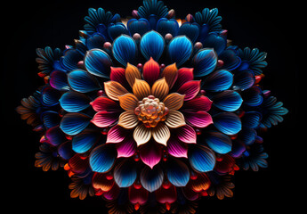 colorful mandala lotus illustration