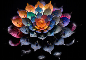 colorful mandala lotus illustration