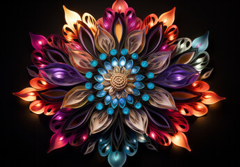 colorful mandala lotus illustration
