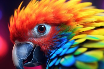 Portrait of a parrot close-up