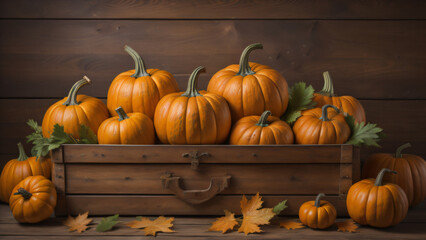 Autumn harvest pumpkin and squash background