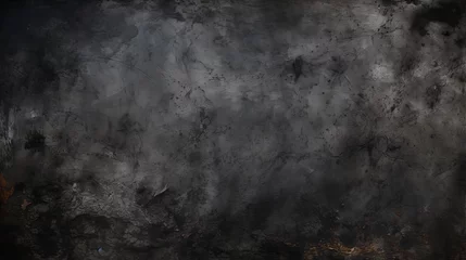 Fotobehang Dark and distressed abstract surface: a high-resolution black grunge background for creative projects © hassan