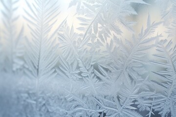 macro shot of frost patterns on a window
