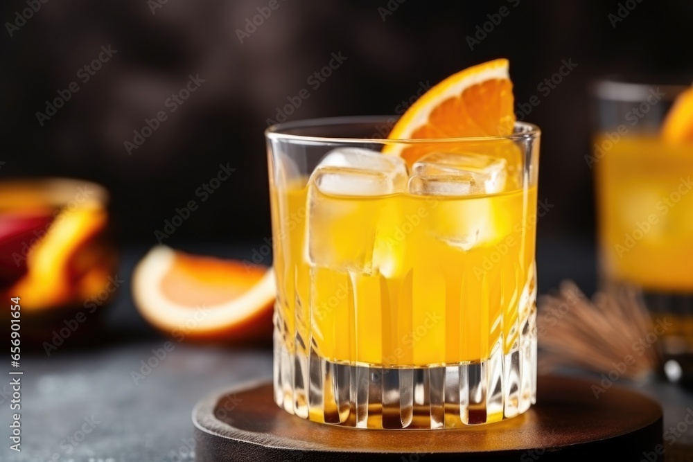 Canvas Prints whiskey sour cocktail fringed by fresh citrus fruits and ice