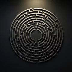 Fotobehang 3D Maze or labyrinth, minimalist, logo design, AI-generative © Andy Sarmiento